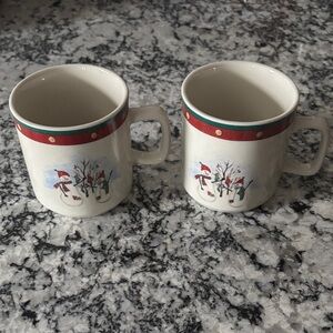 Holiday Snowman Ceramic Mug Set